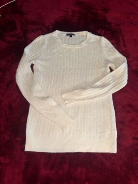 J. Crew Cream Cable-Knit Crewneck Sweater